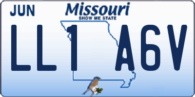 MO license plate LL1A6V
