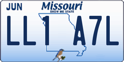 MO license plate LL1A7L