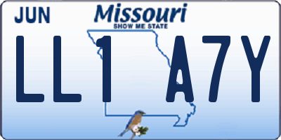 MO license plate LL1A7Y