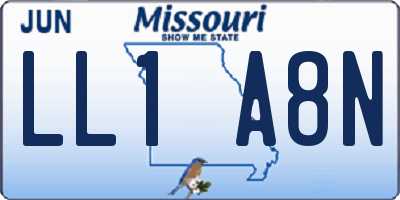 MO license plate LL1A8N