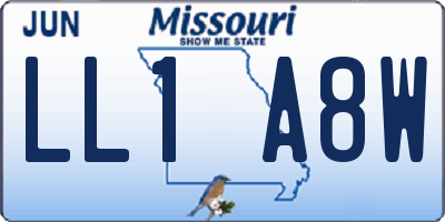 MO license plate LL1A8W