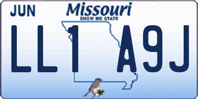 MO license plate LL1A9J