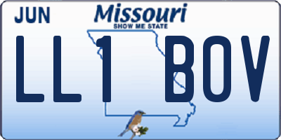 MO license plate LL1B0V
