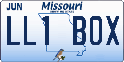 MO license plate LL1B0X