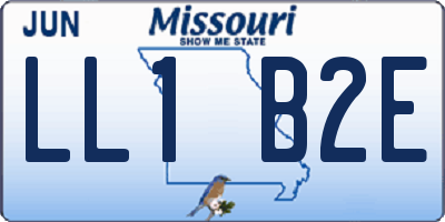 MO license plate LL1B2E