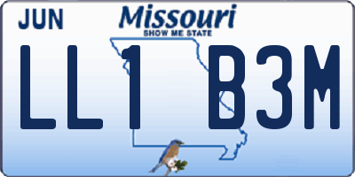 MO license plate LL1B3M