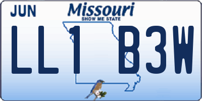 MO license plate LL1B3W