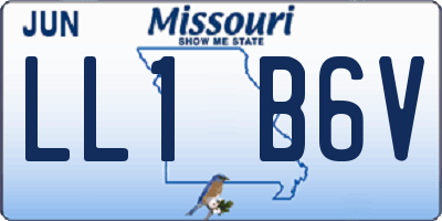 MO license plate LL1B6V