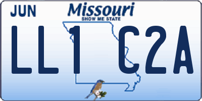 MO license plate LL1C2A