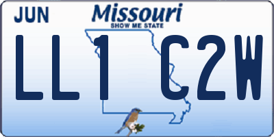 MO license plate LL1C2W