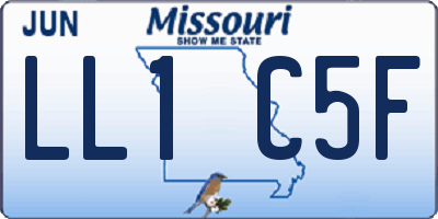 MO license plate LL1C5F