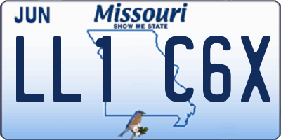 MO license plate LL1C6X