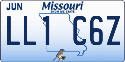 MO license plate LL1C6Z