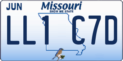 MO license plate LL1C7D