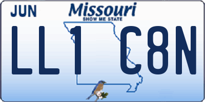 MO license plate LL1C8N