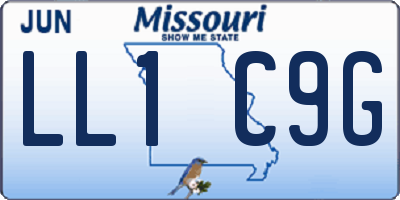 MO license plate LL1C9G