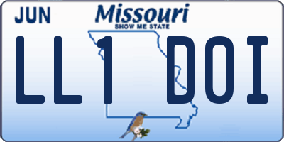 MO license plate LL1D0I