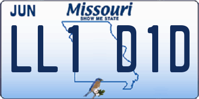 MO license plate LL1D1D