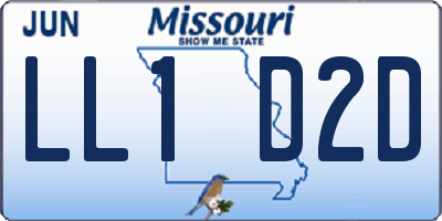 MO license plate LL1D2D