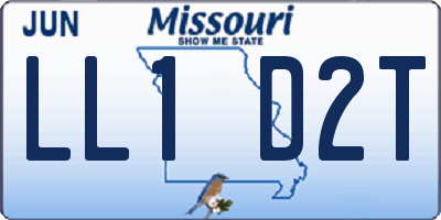 MO license plate LL1D2T