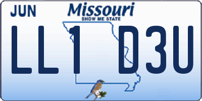 MO license plate LL1D3U