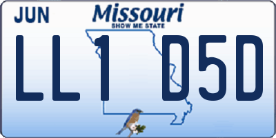 MO license plate LL1D5D
