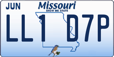 MO license plate LL1D7P
