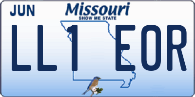 MO license plate LL1E0R