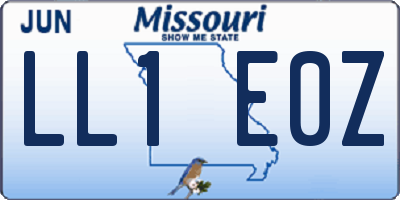 MO license plate LL1E0Z