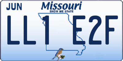 MO license plate LL1E2F