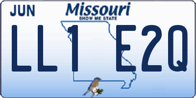MO license plate LL1E2Q