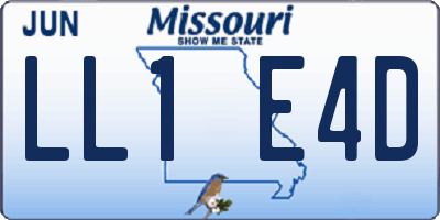 MO license plate LL1E4D