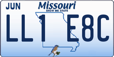MO license plate LL1E8C