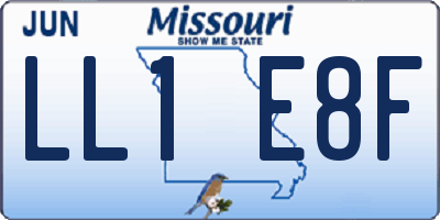 MO license plate LL1E8F