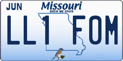 MO license plate LL1F0M