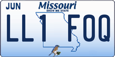 MO license plate LL1F0Q