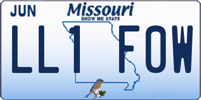 MO license plate LL1F0W