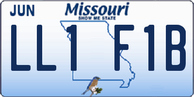 MO license plate LL1F1B