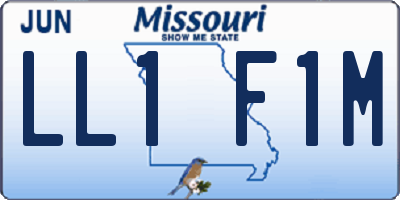 MO license plate LL1F1M