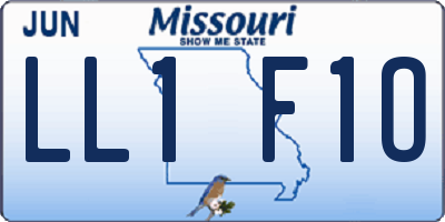 MO license plate LL1F1O