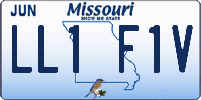 MO license plate LL1F1V
