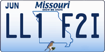 MO license plate LL1F2I