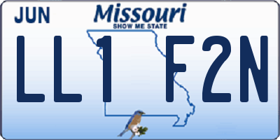 MO license plate LL1F2N