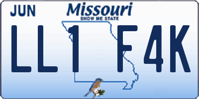 MO license plate LL1F4K