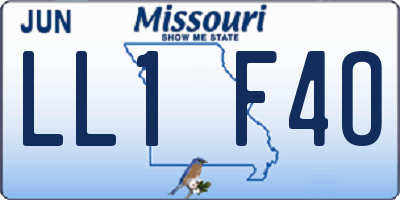 MO license plate LL1F4O