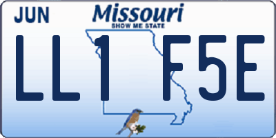 MO license plate LL1F5E