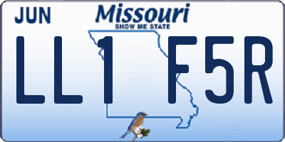 MO license plate LL1F5R