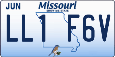 MO license plate LL1F6V