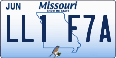 MO license plate LL1F7A