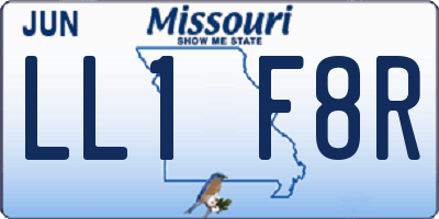MO license plate LL1F8R